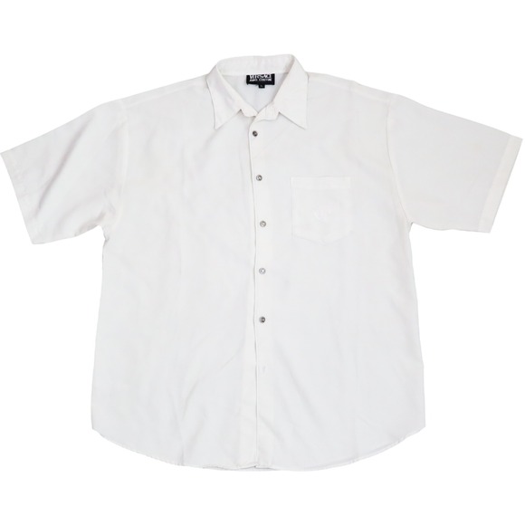 Versace Jeans Couture Other - Vintage Versace Jeans Couture‎ Button Up Shirt Mens L Ivory Medusa Short Sleeve